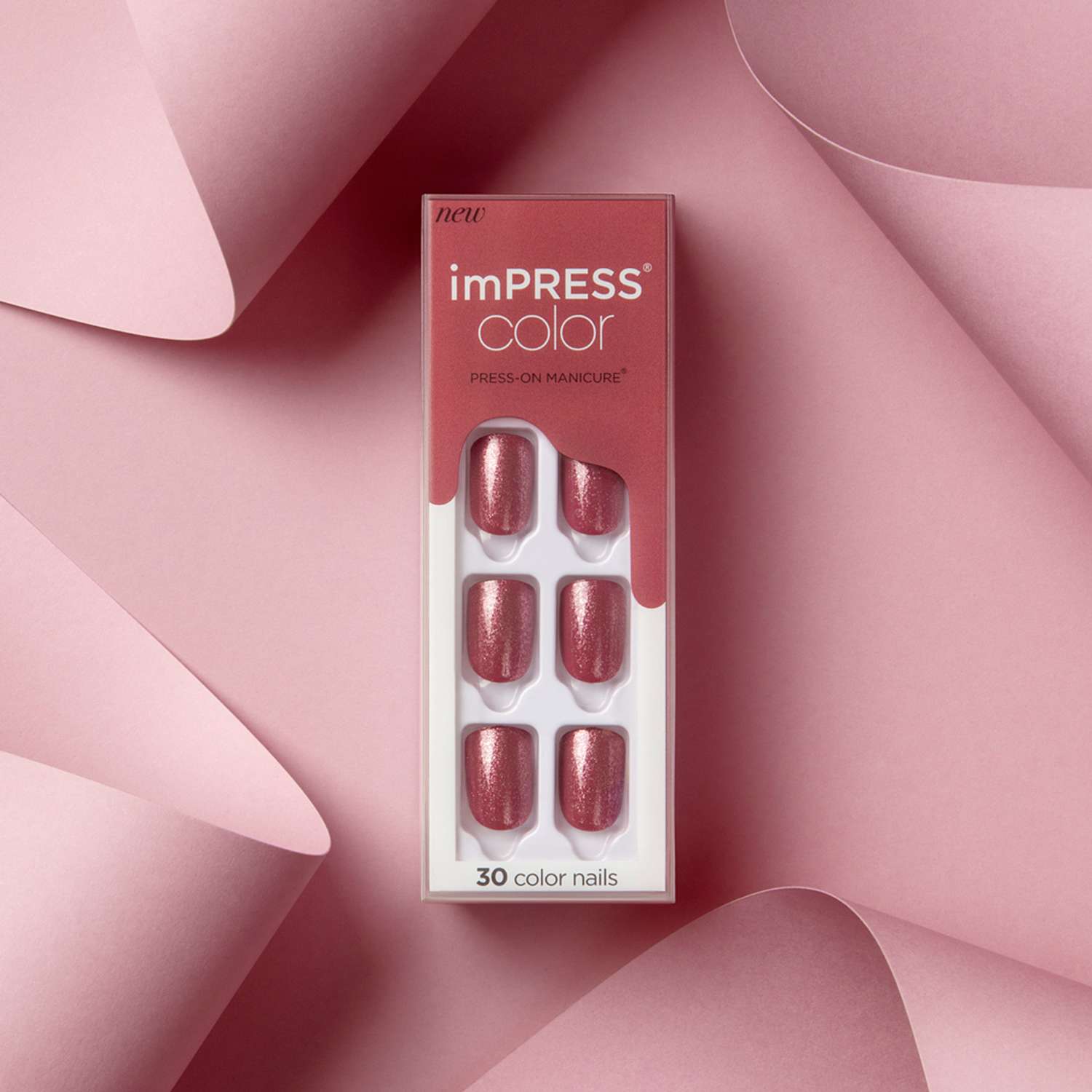 Накладные ногти Kiss Импресс Маникюр Однотонный Розовый арахис длина короткая - фото 2