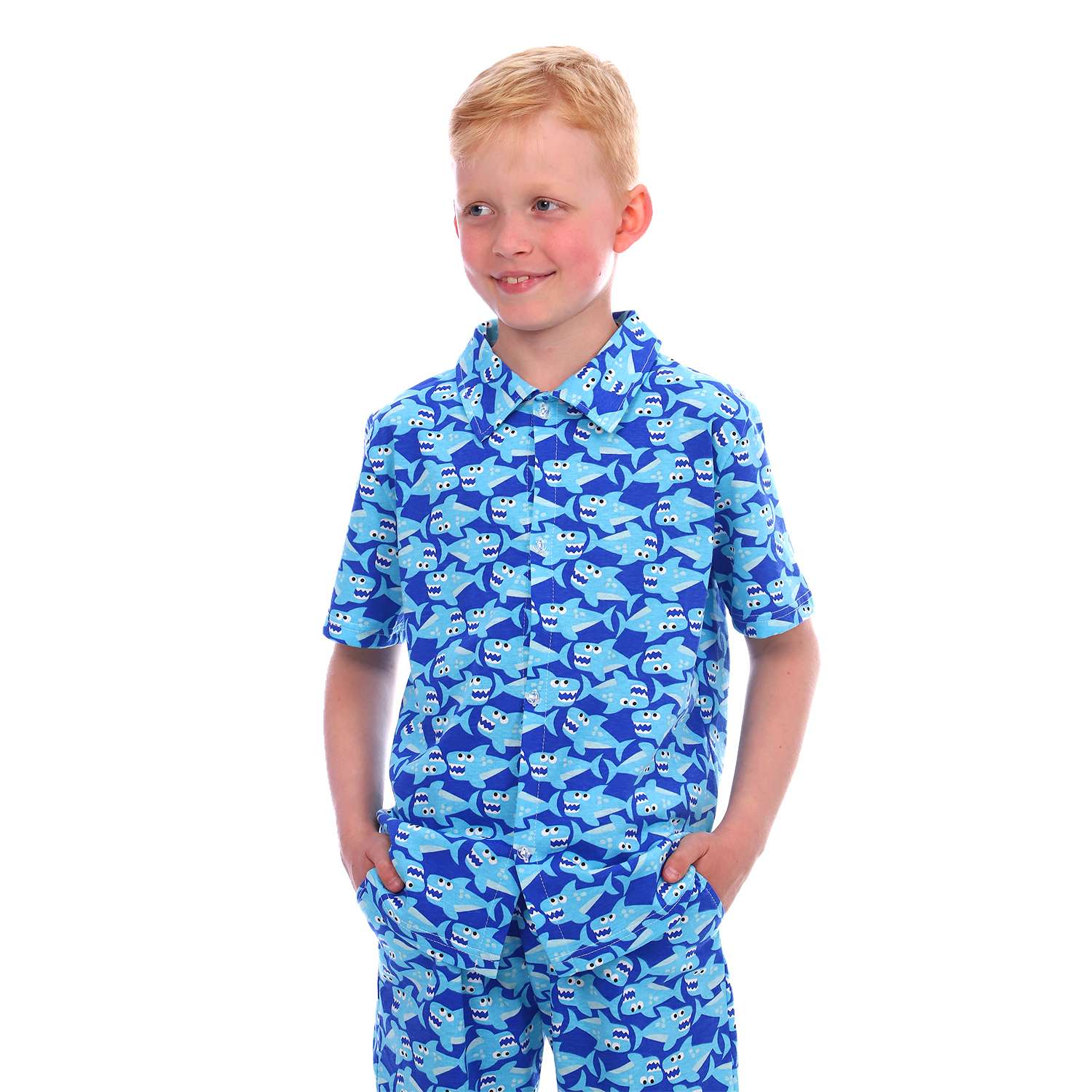 Рубашка Детская Одежда 4107К/синий - фото 1