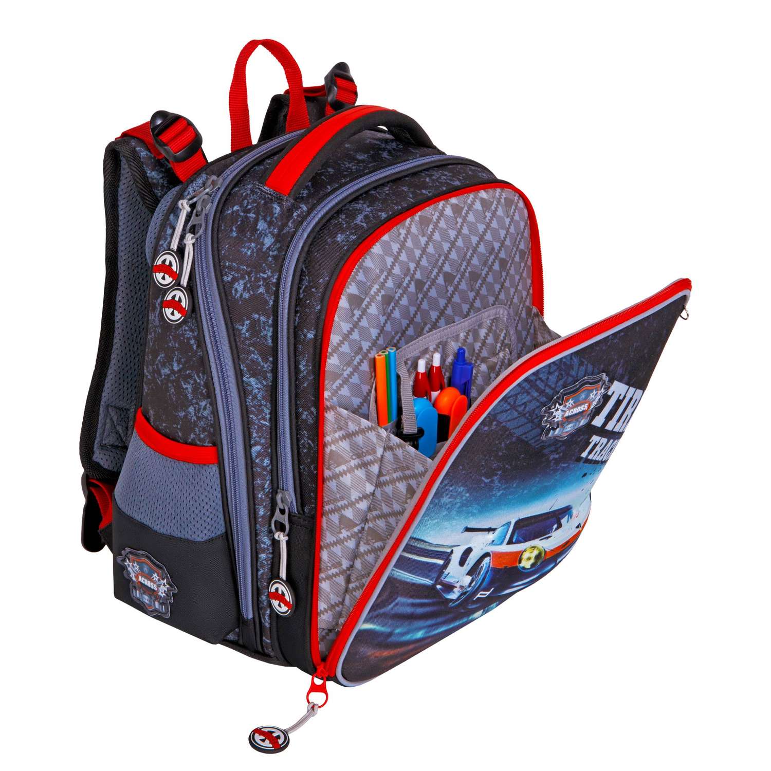 Рюкзак школьный ACROSS с наполнением: мешочек для обуви и брелок - фото 5