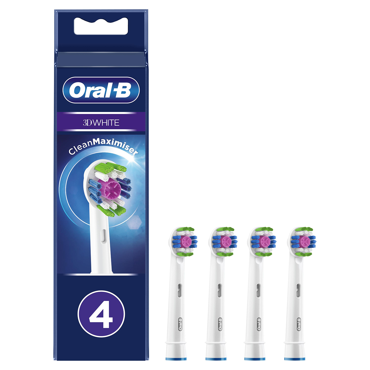 Насадки для электрических зубных щеток Oral-B 3D White CleanMaximiser 4шт 80348403 - фото 1