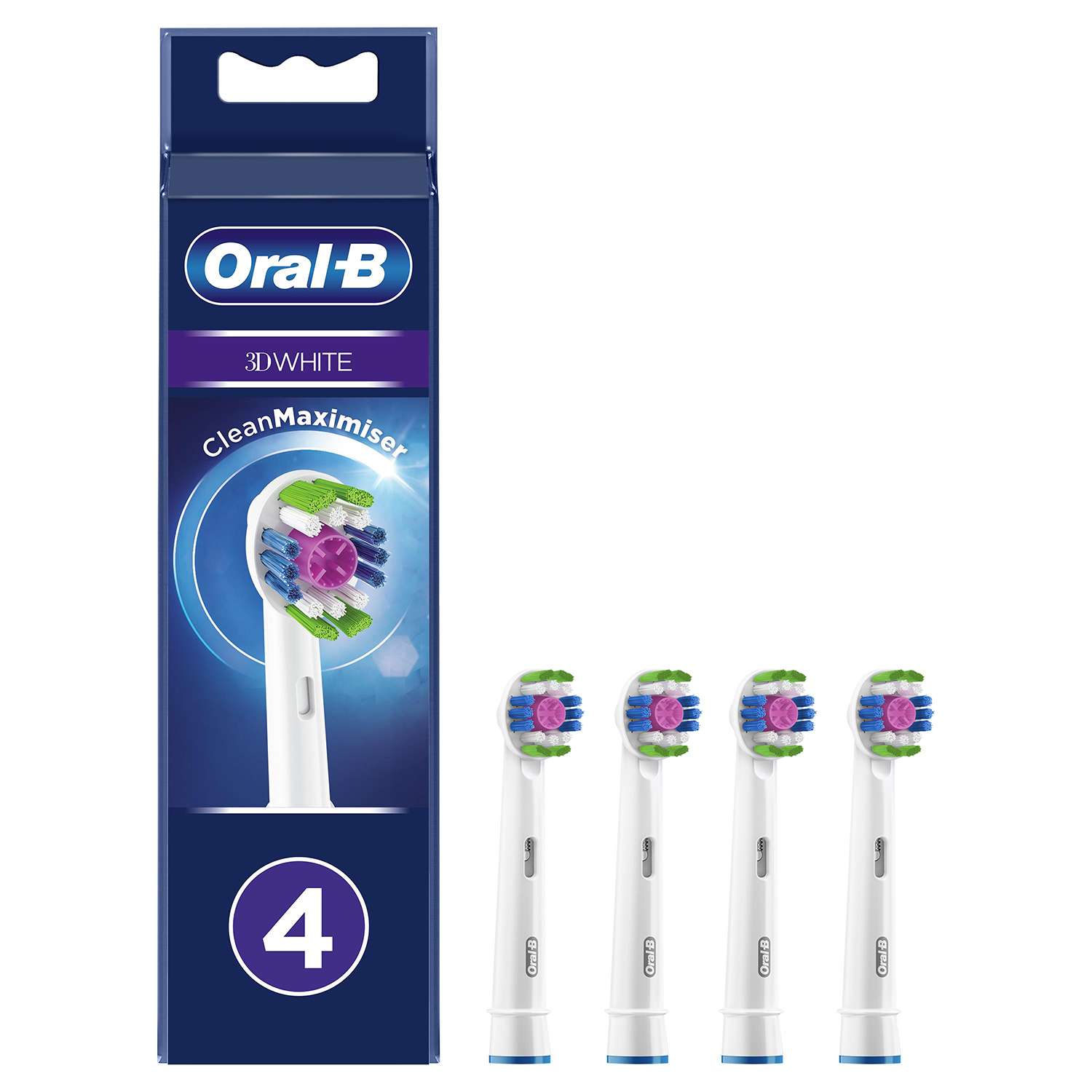 Насадки для электрических зубных щеток Oral-B 3D White CleanMaximiser 4шт 80348403 - фото 1