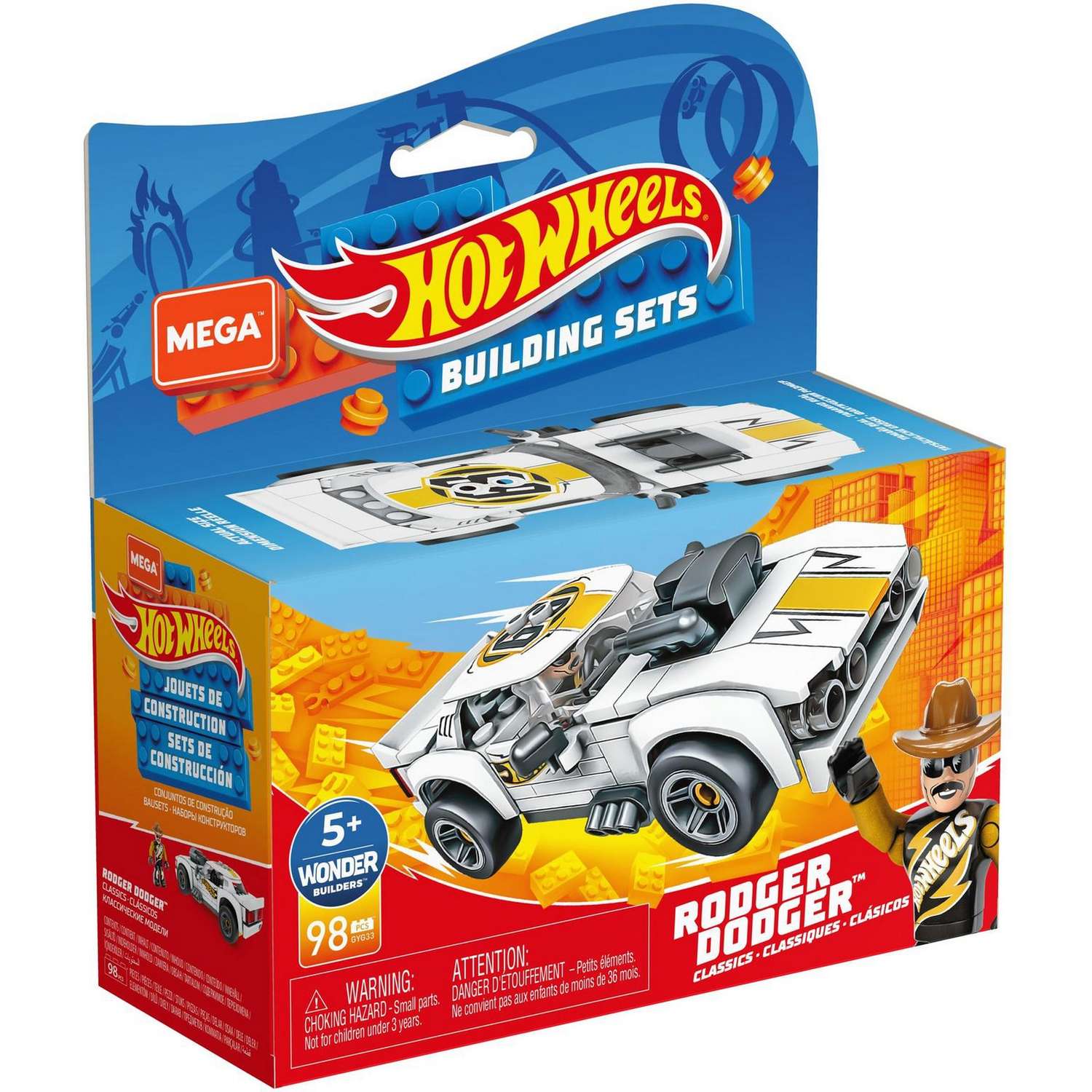 Конструктор Mega Construx Hot Wheels Машинка гоночная Роджер Доджер GYG33 - фото 4