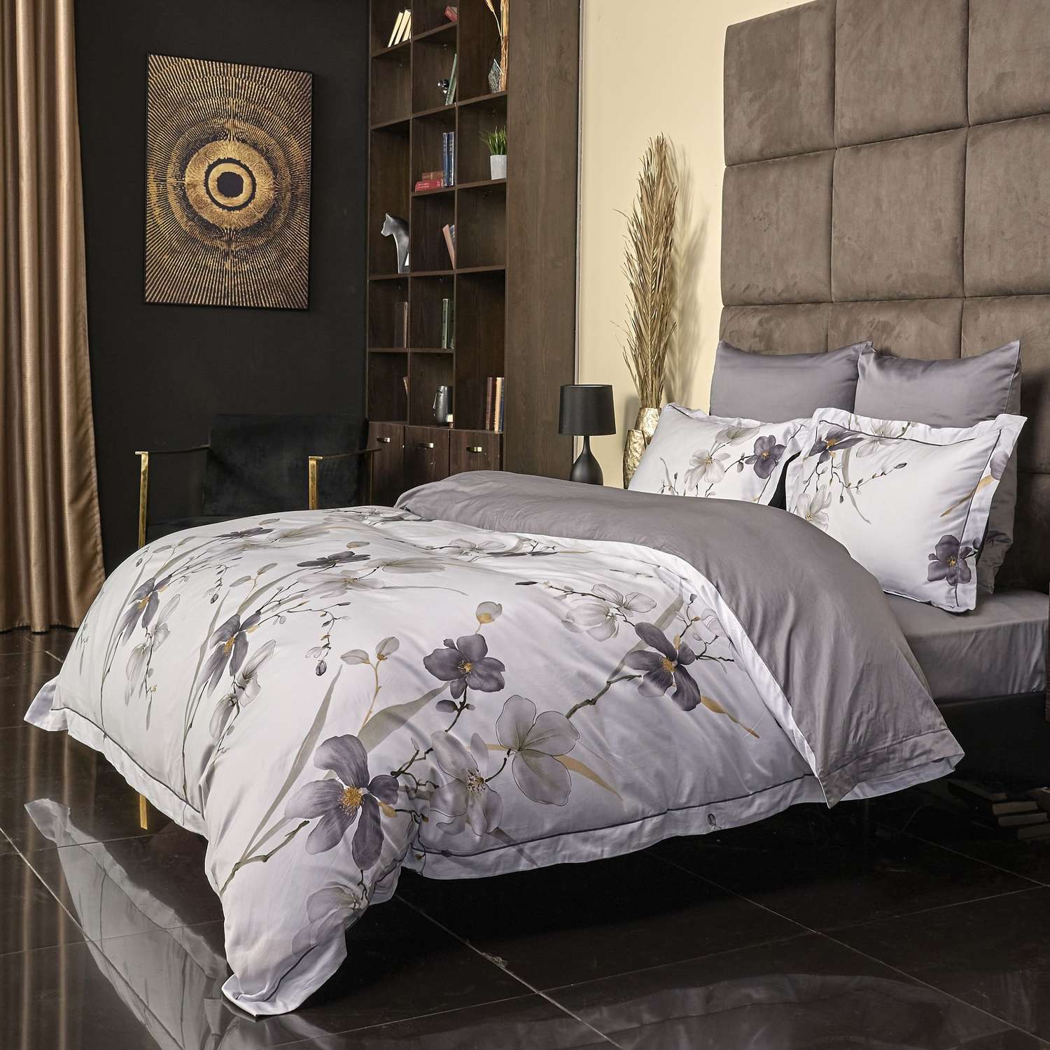 Постельное белье Arya Home Collection 2 спальное 200х220 Exclusive Gardenia Евро комплект сатин 4 наволочки евро простыня - фото 2