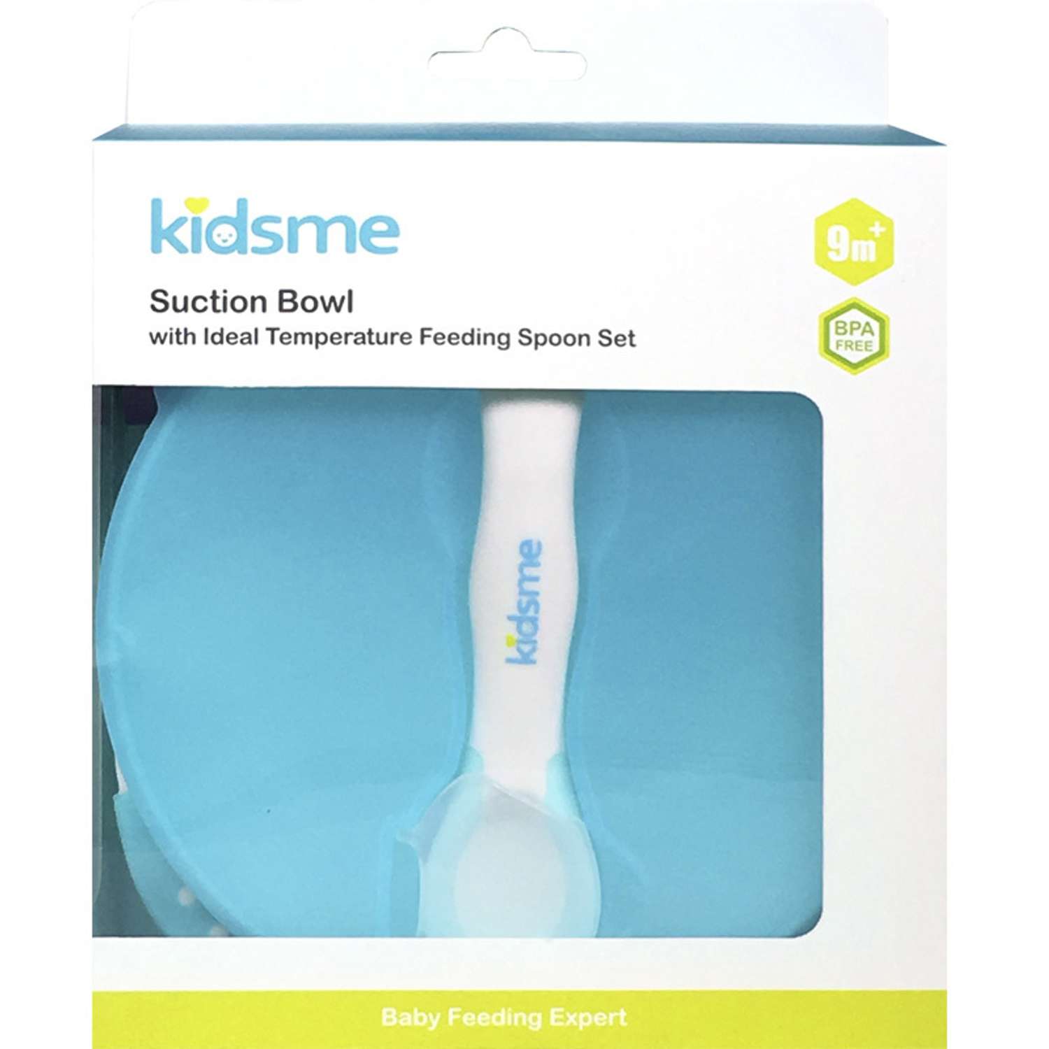 Тарелка на присоске Kidsme с термо-ложкой цвет аквамарин 9 мес+ - фото 2