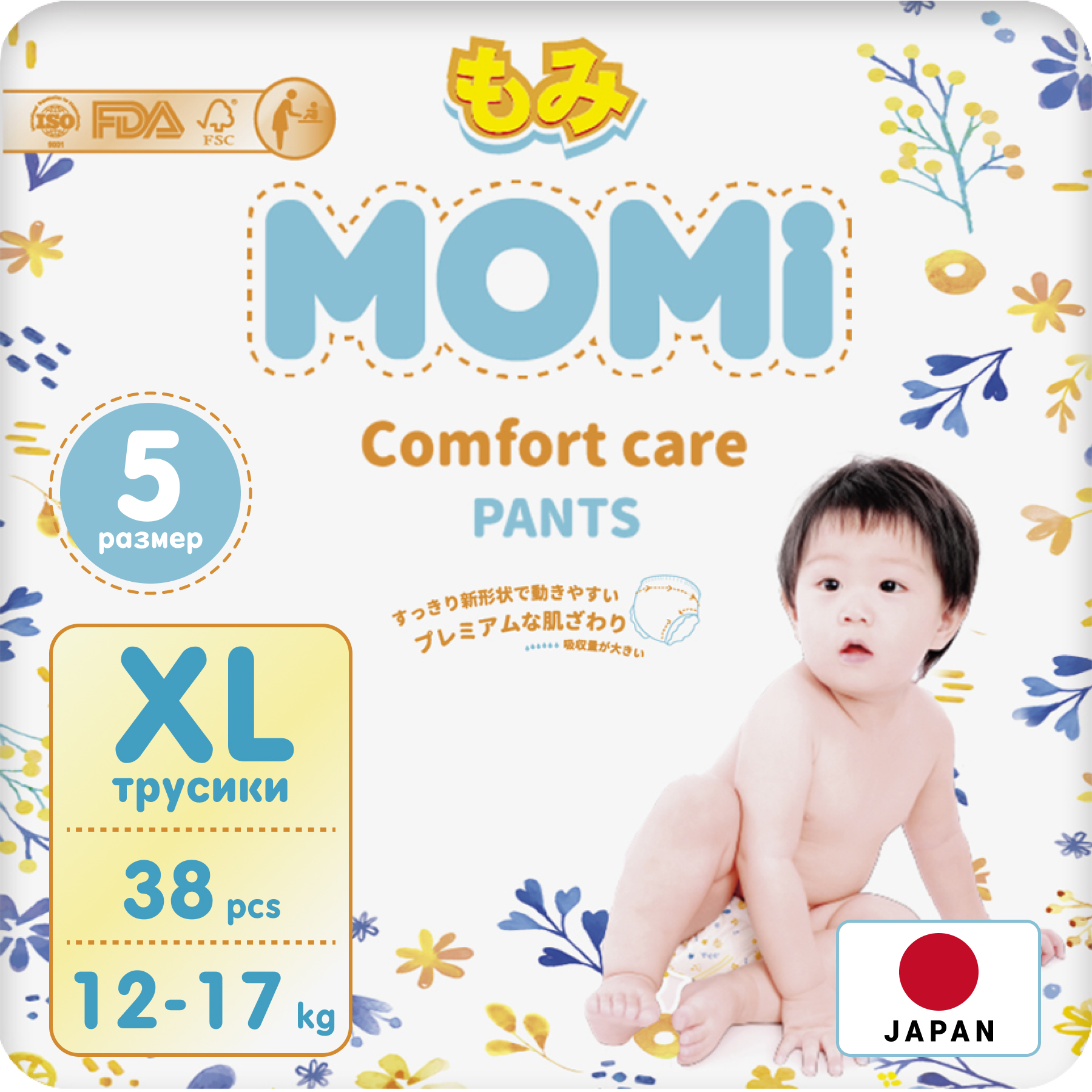 Подгузники-трусики Momi comfort care XL 12-17 кг 38 шт - фото 1