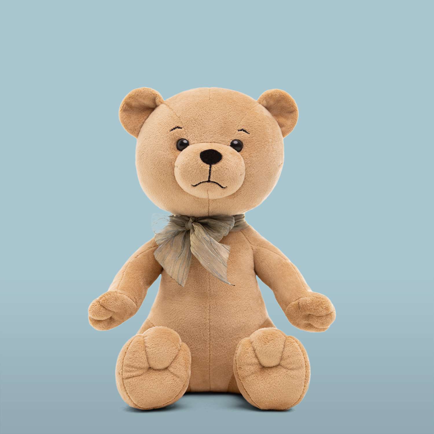 Мягкая игрушка Мягкие игрушки БелайТойс Медведь Эдди с бантом кофейный - фото 2