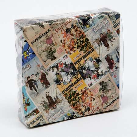 Коробочка Sima-Land для печенья«Новогодняя афиша» 12×12×3 см. 1 шт.