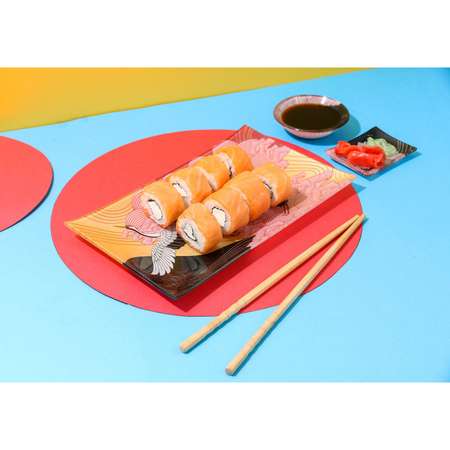 Набор тарелок для суши Дорого внимание «Азия» 3 шт: большая 25х15 маленькая 7.8х5.8 круглая 8 см