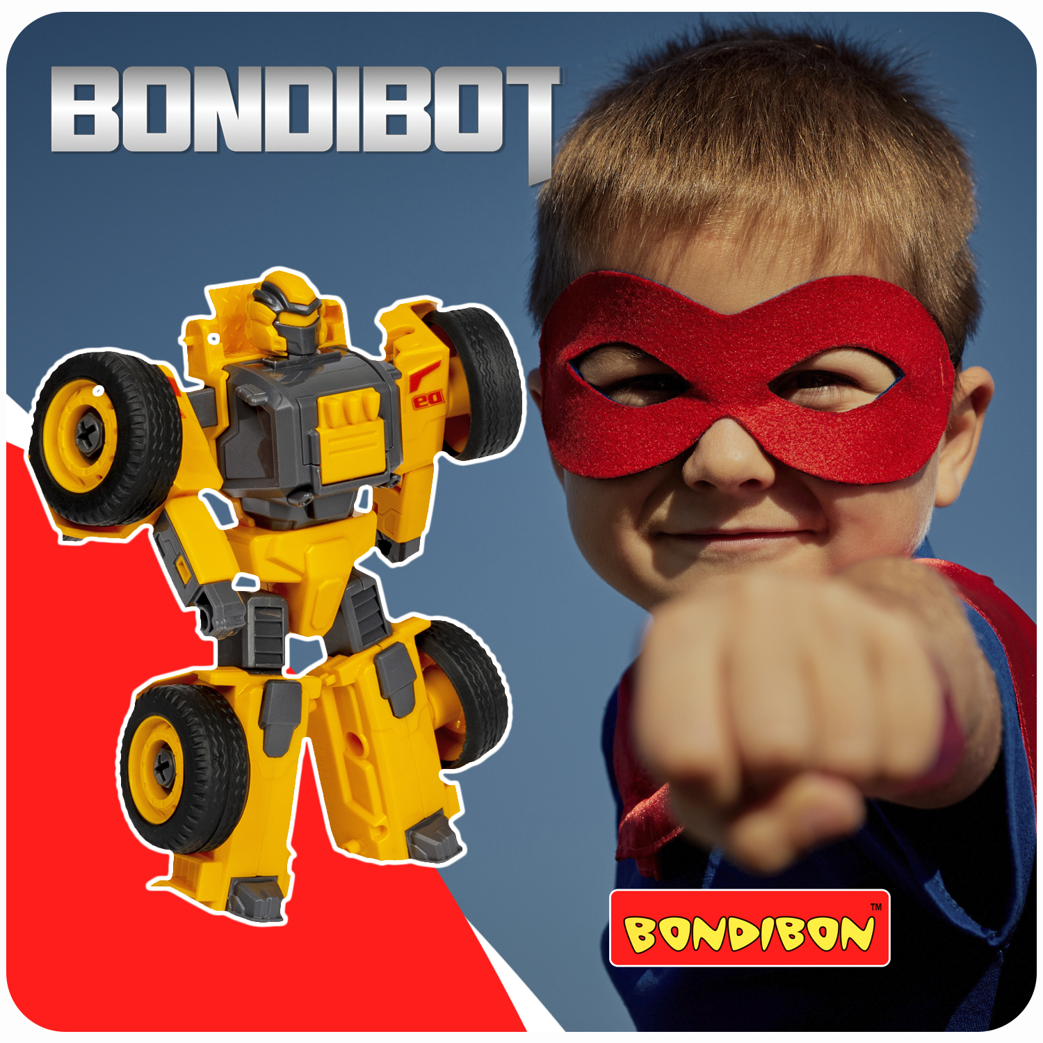 Трансформер BONDIBON BONDIBOT 2 в 1 Робот-бульдозер колёсный с отверткой - фото 11