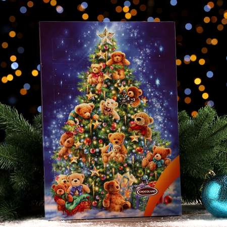 Новогодний подарок Sima-Land Адвент календарь с мини плитками из молочного шоколада ассорти. 50 г