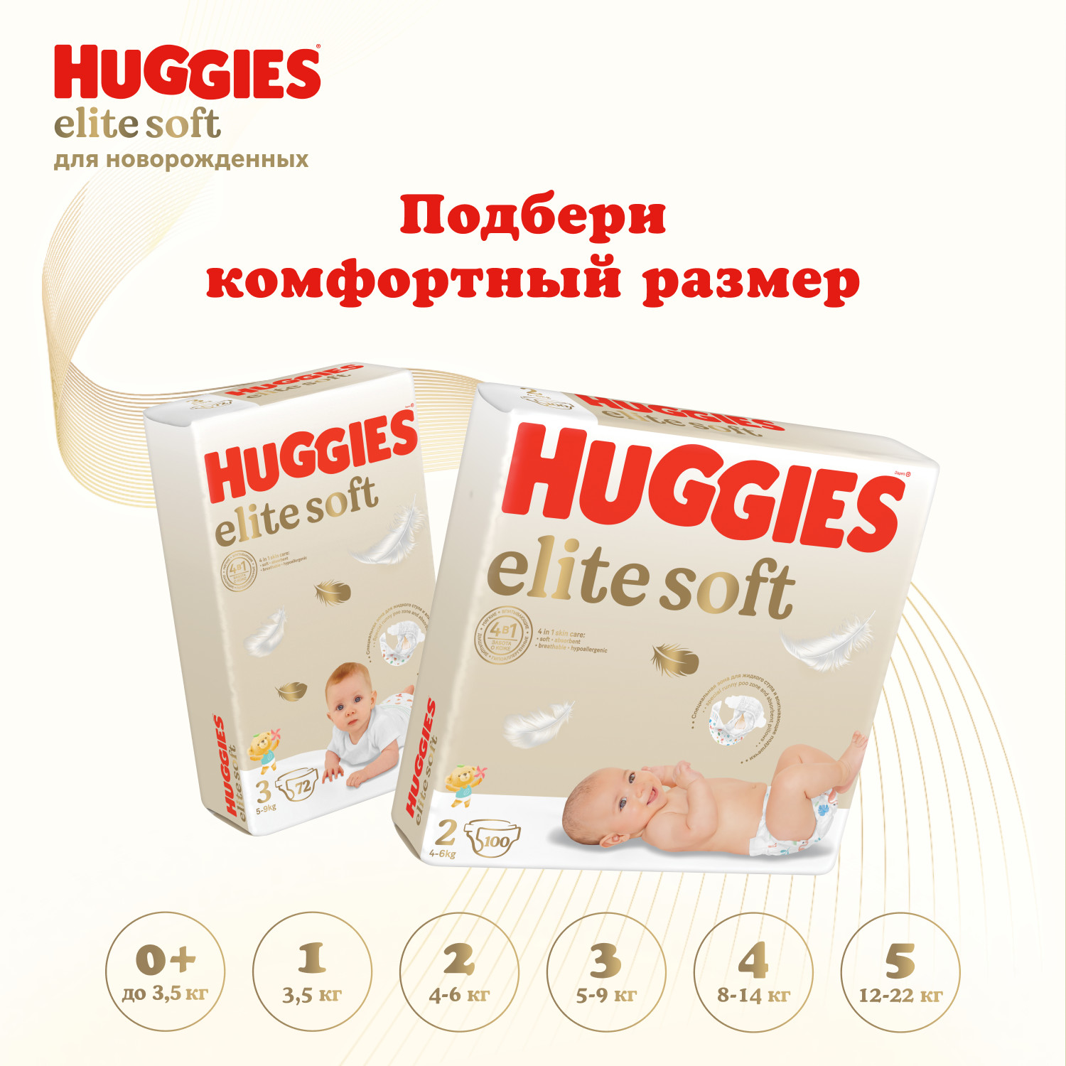 Подгузники Huggies Elite Soft 100 шт. 1 3-5 кг - фото 13