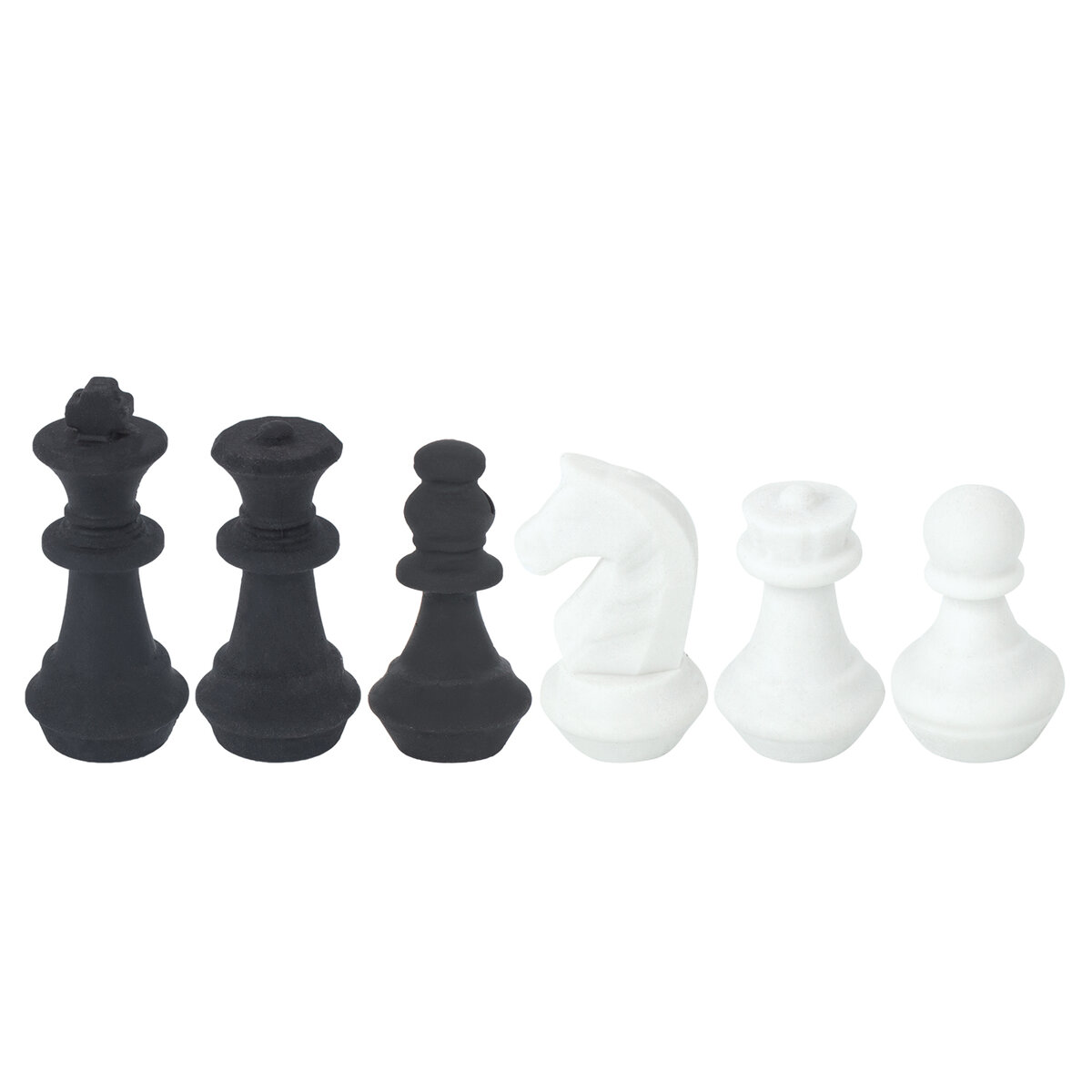 Ластики фигурные Юнландия Шахматы набор 6шт черно-белые - фото 3