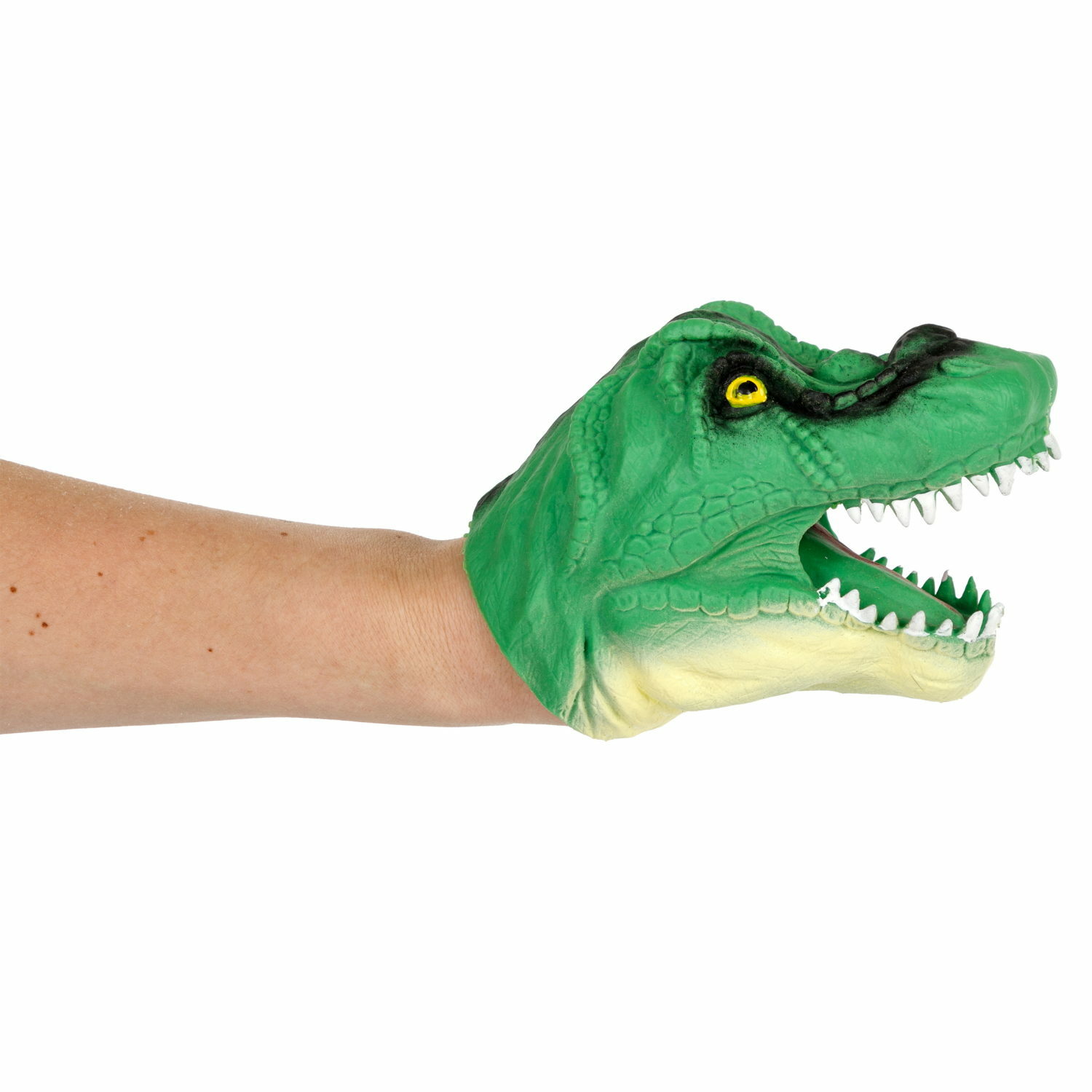 Игрушка-перчатка 1TOY Зверуки большие на руку Динозавр зелёный - фото 3