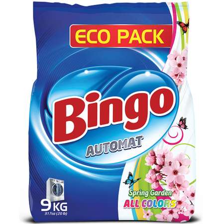 Стиральный порошок Bingo Автомат ALL COLORS для цветного белья с ароматом весенних цветов 9 кг