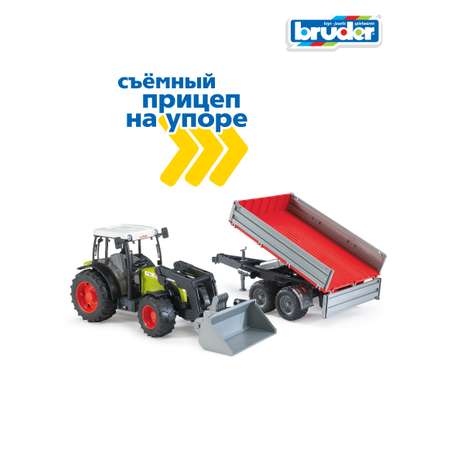 Игрушка BRUDER Трактор Claas Nectis 267 F с погрузчиком и прицепом