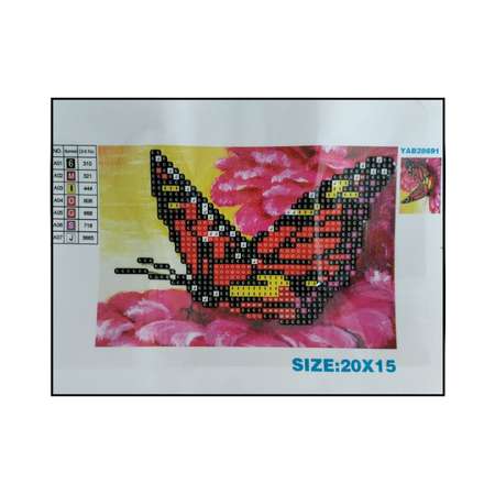 Алмазная мозаика Seichi Бабочка на цветке 15х20 см