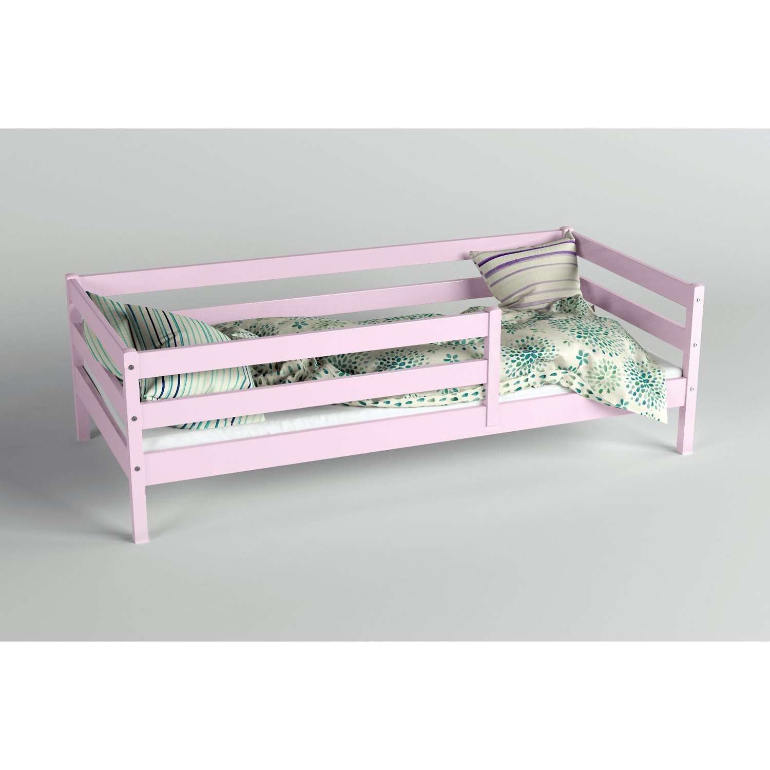 Кровать Клик Мебель Сева спальное место 1600х800 цвет Розовый пастельный Массив Берёзы - фото 2