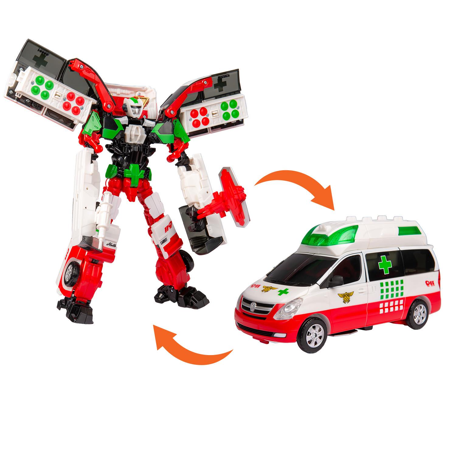 Игрушка Hello Carbot Hello Carbot Dandy Ambulance трансформер 25см свет и звук S1 42902 - фото 13