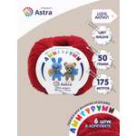 Пряжа для вязания Astra Premium амигуруми акрил для мягких игрушек 50 гр 175 м 091 вишня 6 мотков