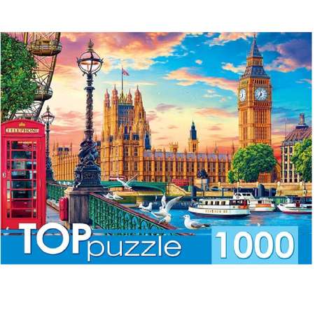TOPpuzzle. Пазлы. Рыжий кот 1000 элементов. Великобритания. Лондон