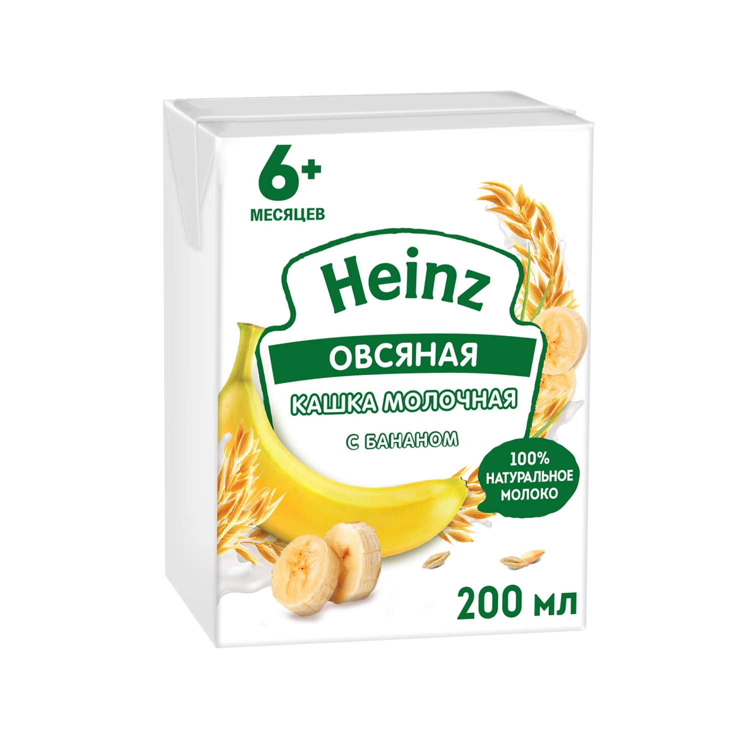 Каша молочная Heinz овсянка-банан 200мл с 6месяцев - фото 1