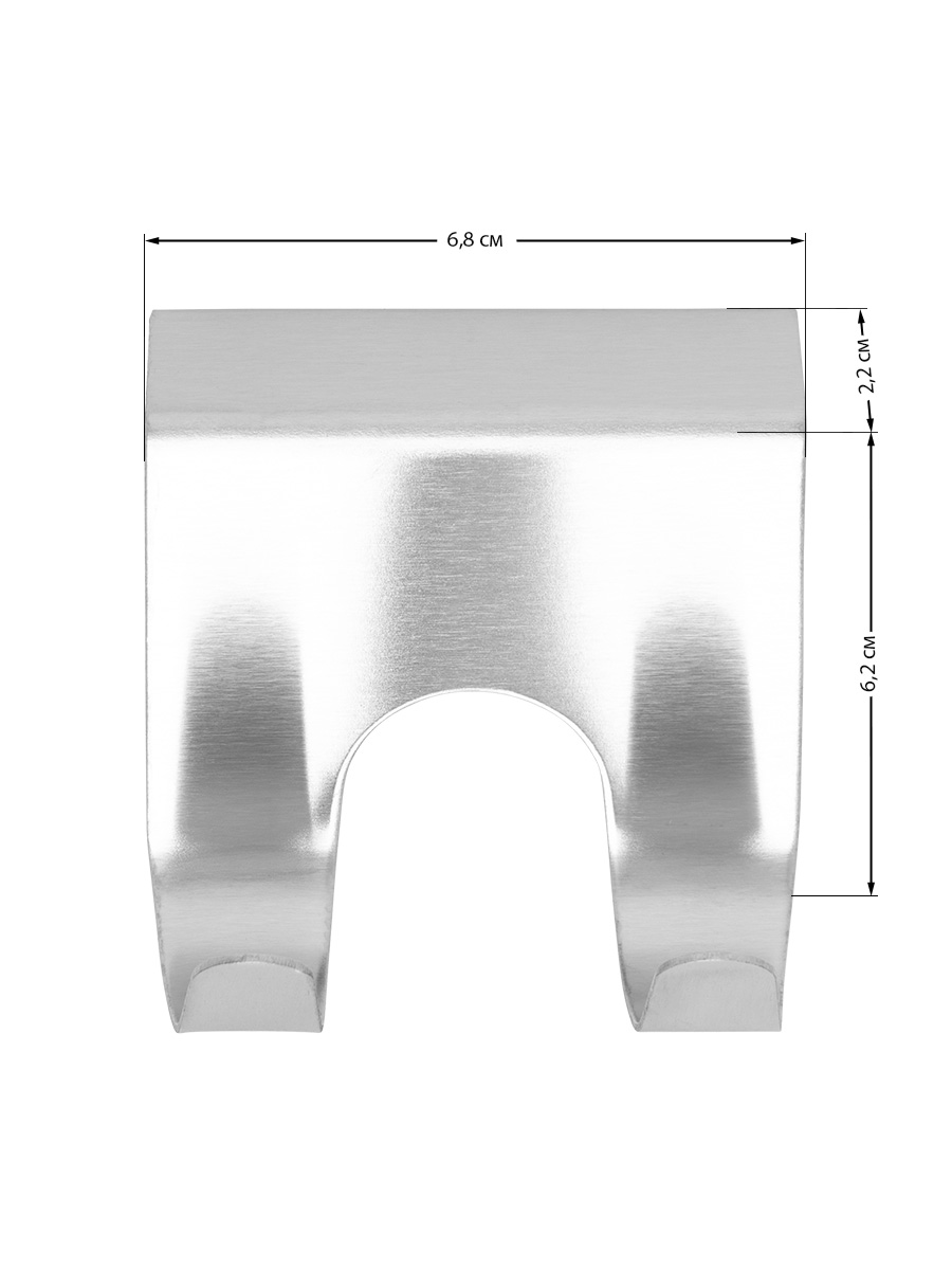 Крючок на дверцу DeNASTIA два крючка нержавеющая сталь серый - фото 2
