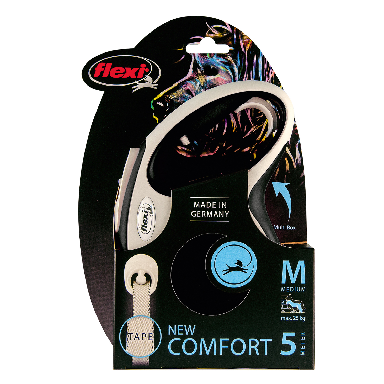 Рулетка для собак Flexi New Line Comfort M лента 5м до 25кг Серый-Черный - фото 2