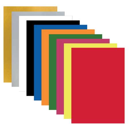 Картон цветной Brauberg формата А4 для творчества 20 листов 10 цветов