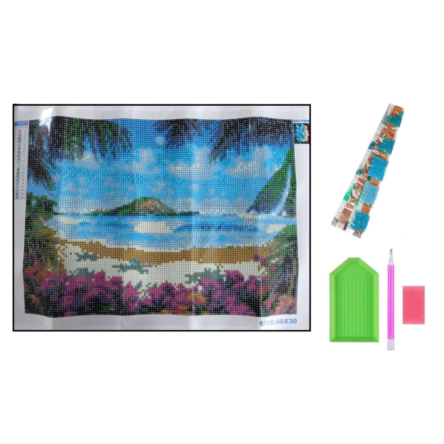 Алмазная мозаика Seichi Прибрежный пейзаж 30х40 см - фото 4