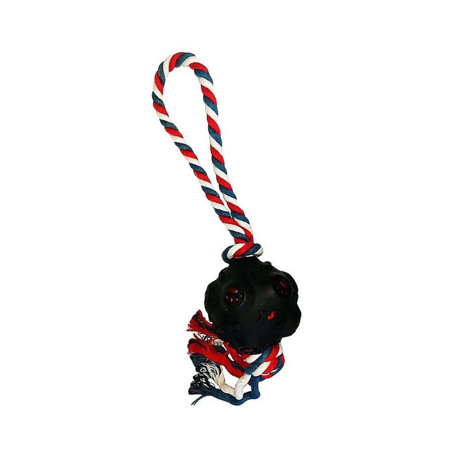 Игрушка для собак Uniglodis шар на веревке черный - фото 2