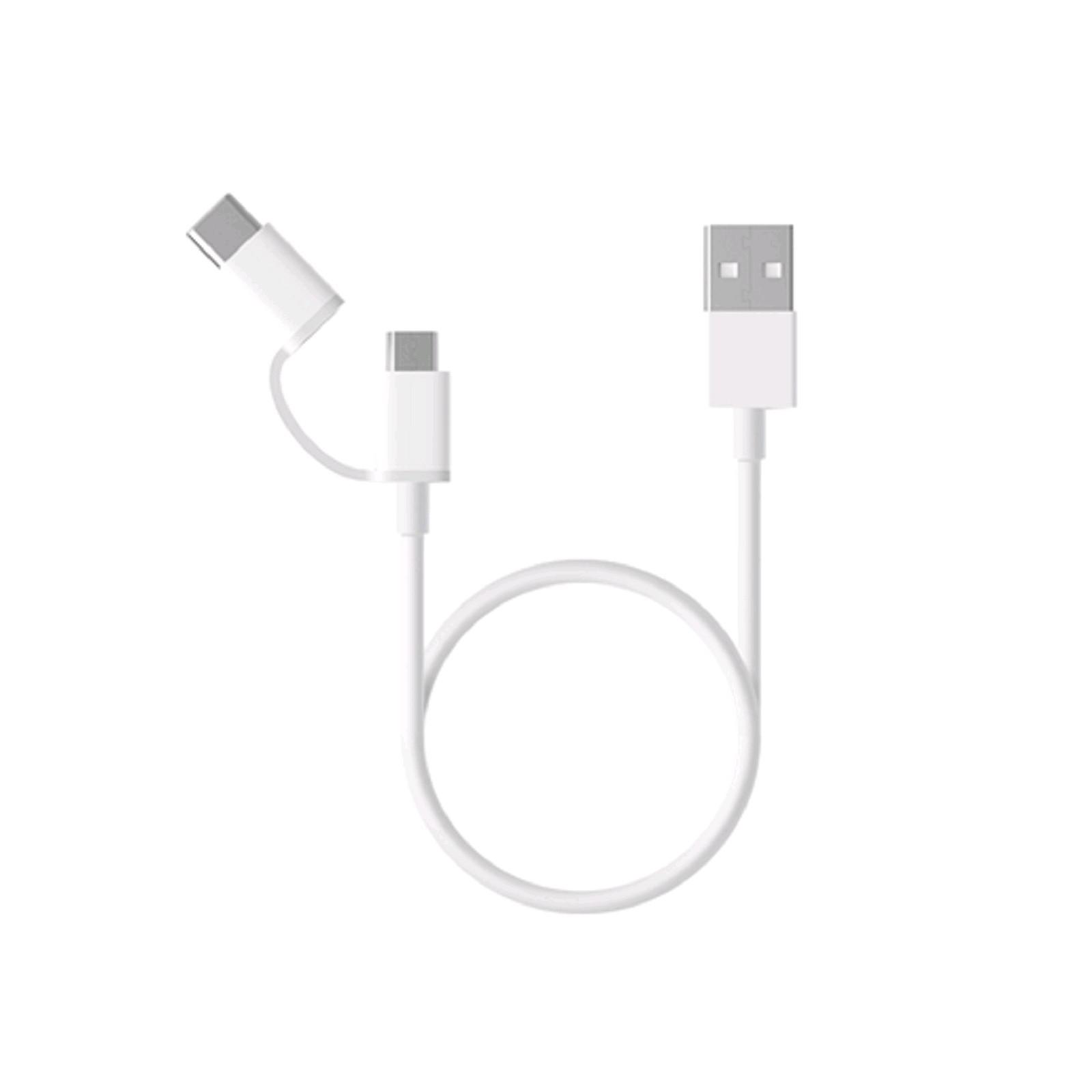 Кабель XIAOMI Mi 2-in-1 USB Cable Micro-USB to Type-C 1 м белый SJV4082TY - фото 1