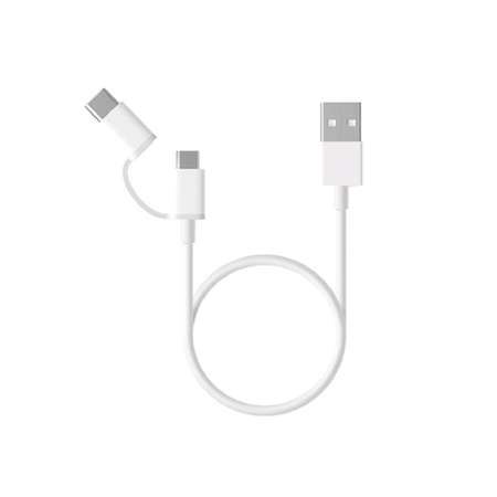 Кабель XIAOMI Mi 2-in-1 USB Cable Micro-USB to Type-C 1 м белый SJV4082TY