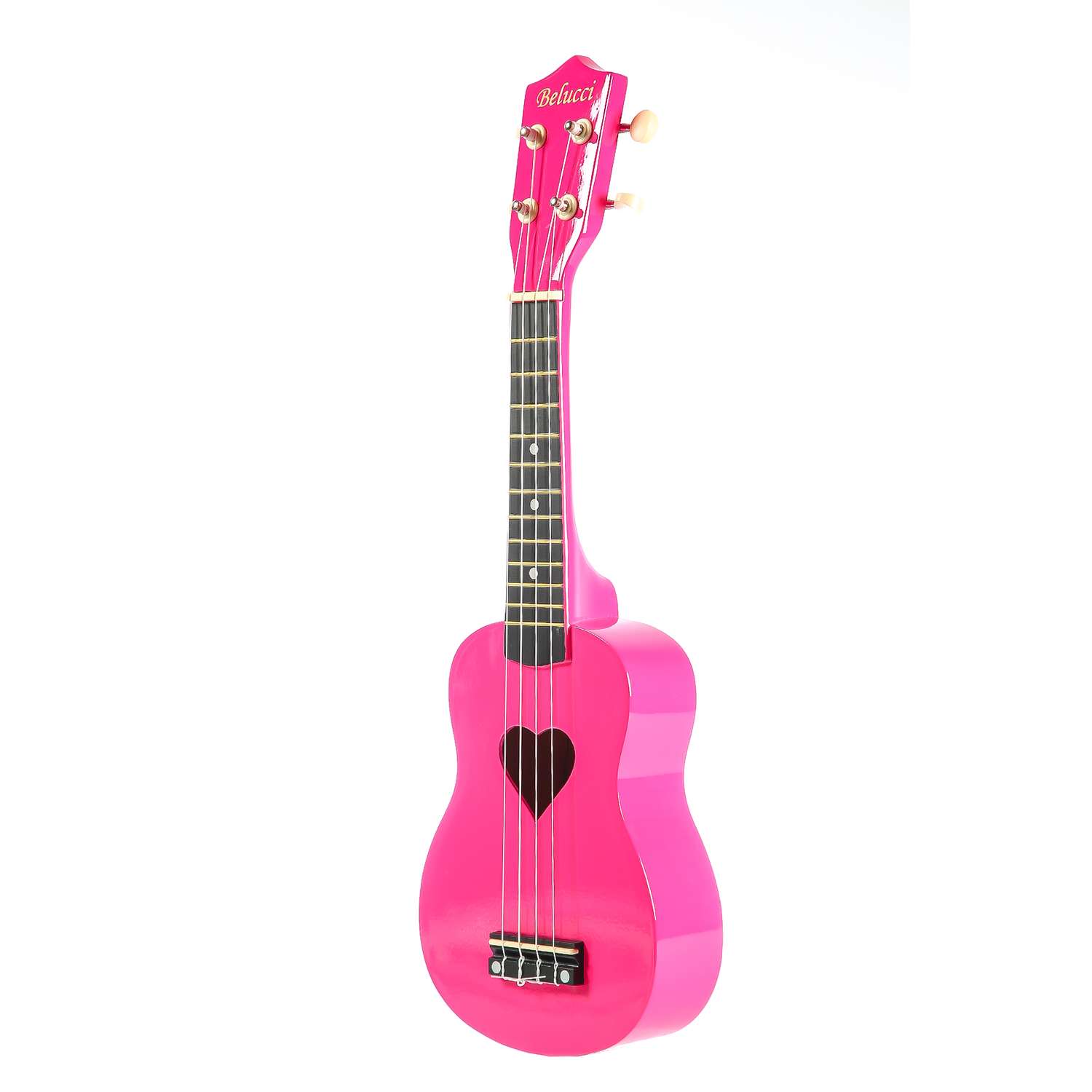 Детская гитара сердце Belucci Укулеле сопрано B21-11 Heart Rose Pink - фото 2