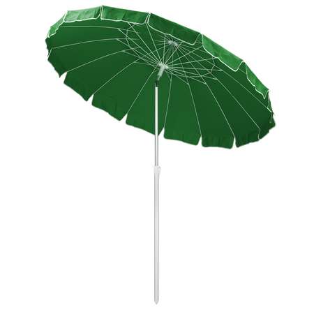 Зонт пляжный BABY STYLE большой с клапаном и наклоном 2.5 м ткань наклон в чехле зеленый