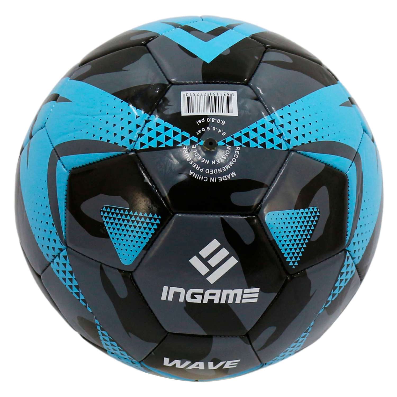 Мяч футбольный InGame WAVE №5 голубой - фото 3