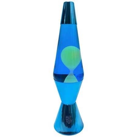 Светильник HitToy Лава-лампа 36 см хром ромб синий/белый