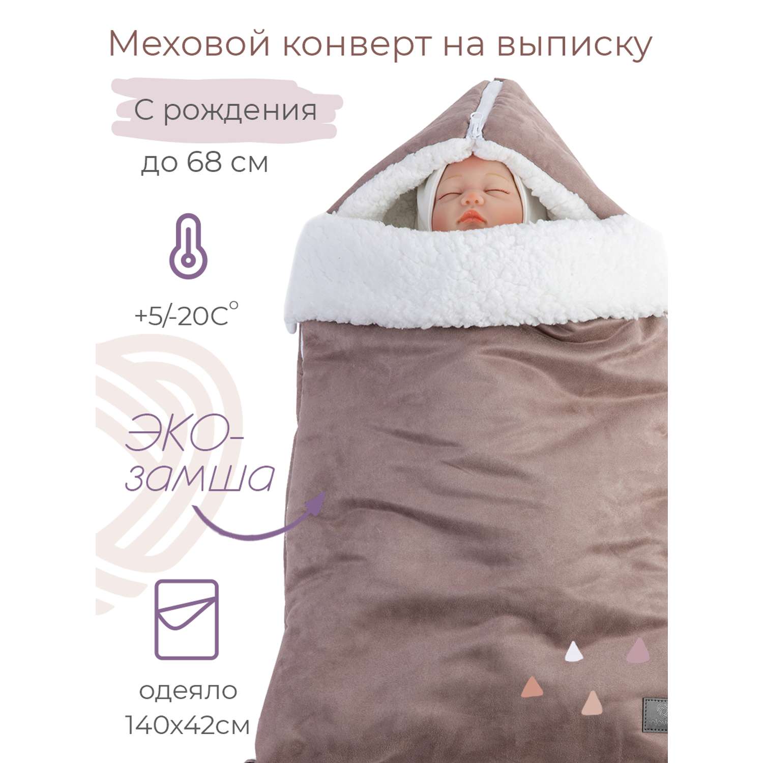 Конверт на выписку inlovery для новорожденного Нордик/капучино - фото 1