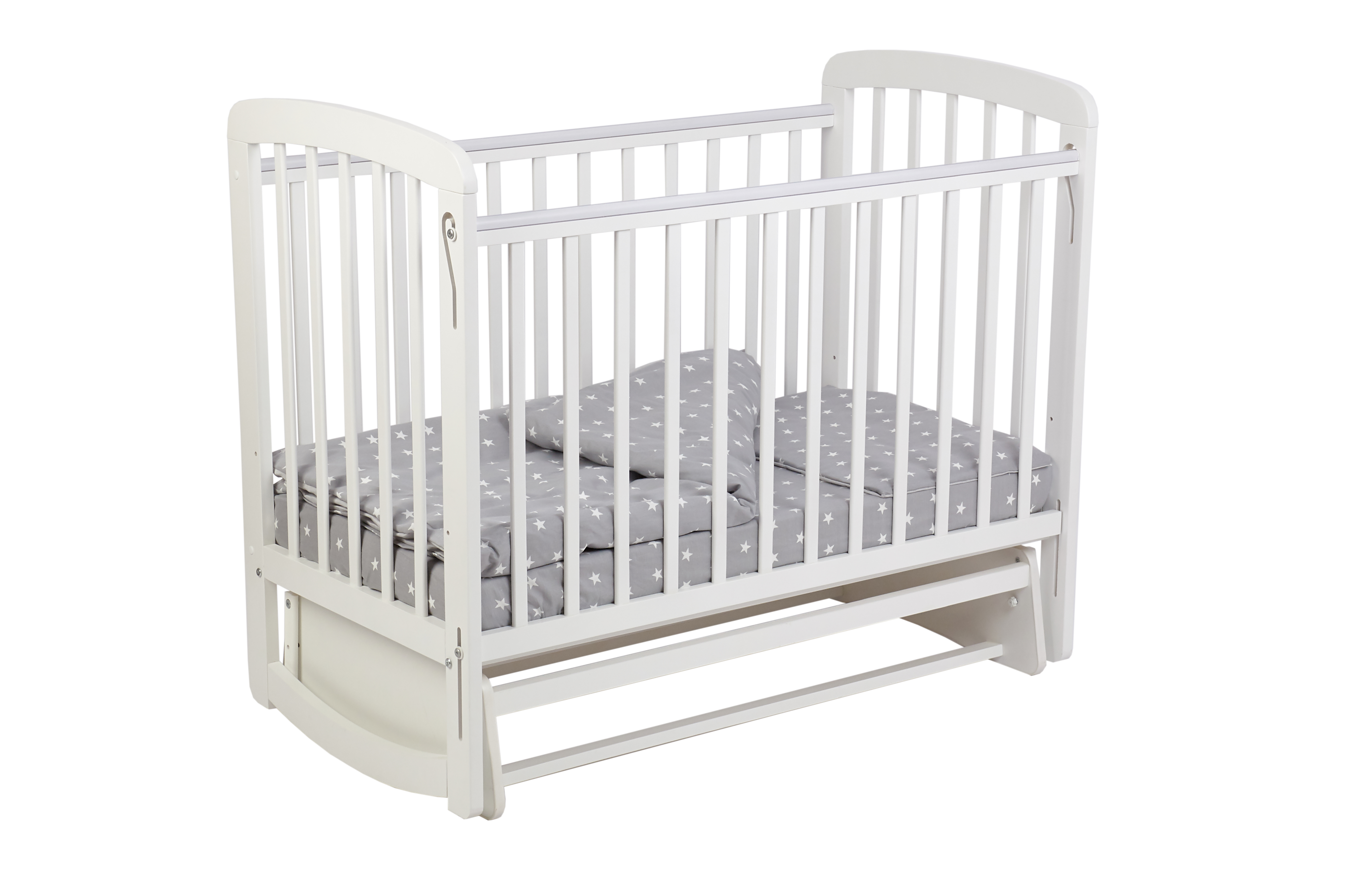 Детская кроватка Polini kids Simple 304 с маятником прямоугольная, поперечный маятник (белый) - фото 12