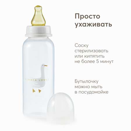 Бутылочка Happy Baby goose 250мл c 0месяцев