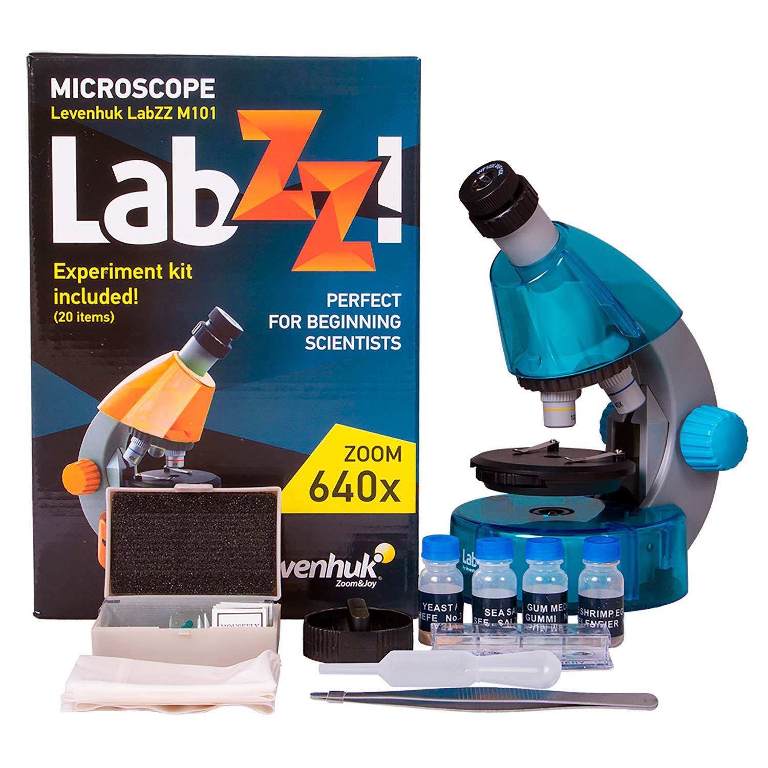 Микроскоп Levenhuk LabZZ M101 AzureЛазурь - фото 10