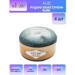 Пряжа Alize для шарфов пледов Angora Gold Ombre Batik 150 гр 825 м 4 мотка 7230 зеленый