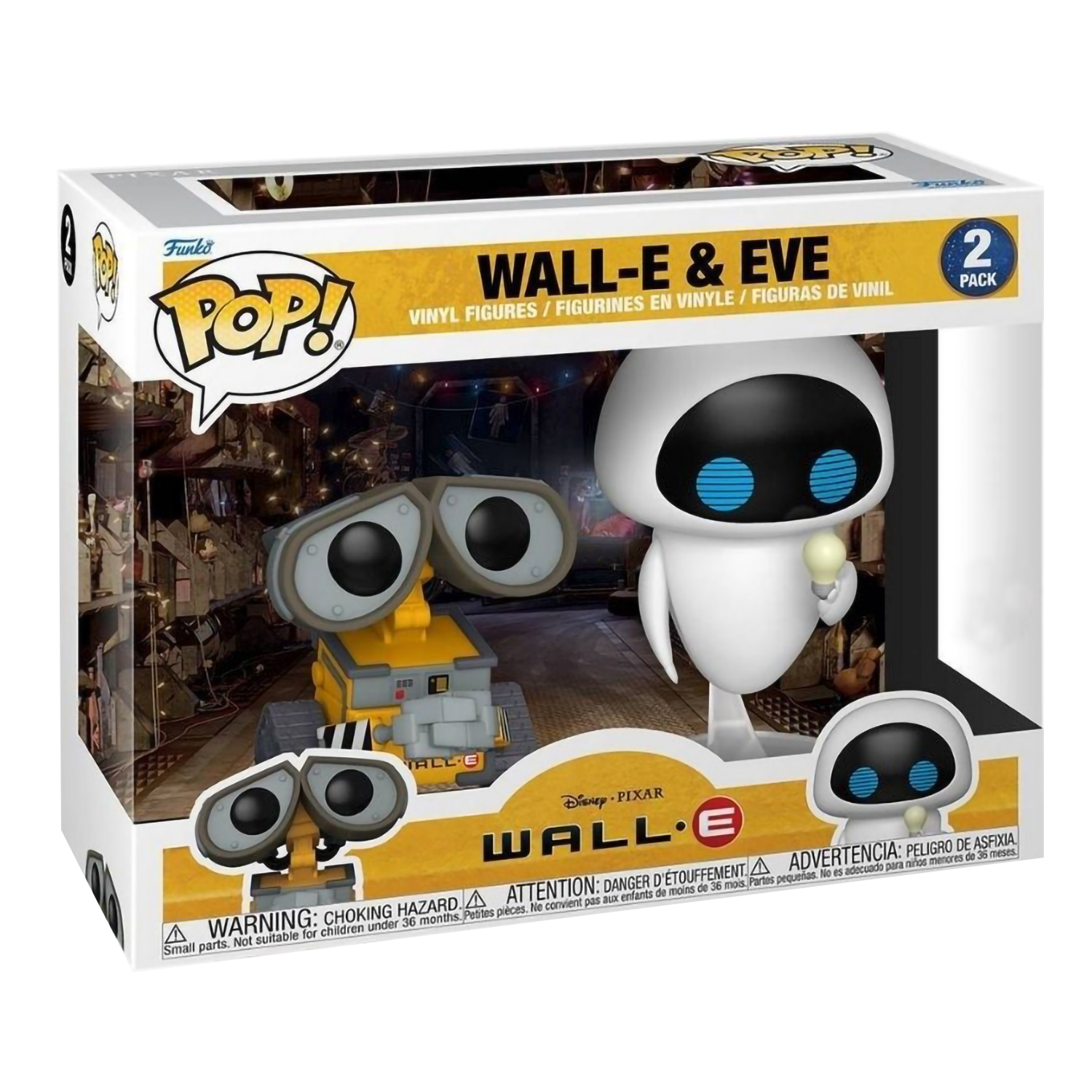 Фигурка Funko POP! Disney Wall-E Wall-E Bulb Eve Exc 2PK 58689 - фото 2