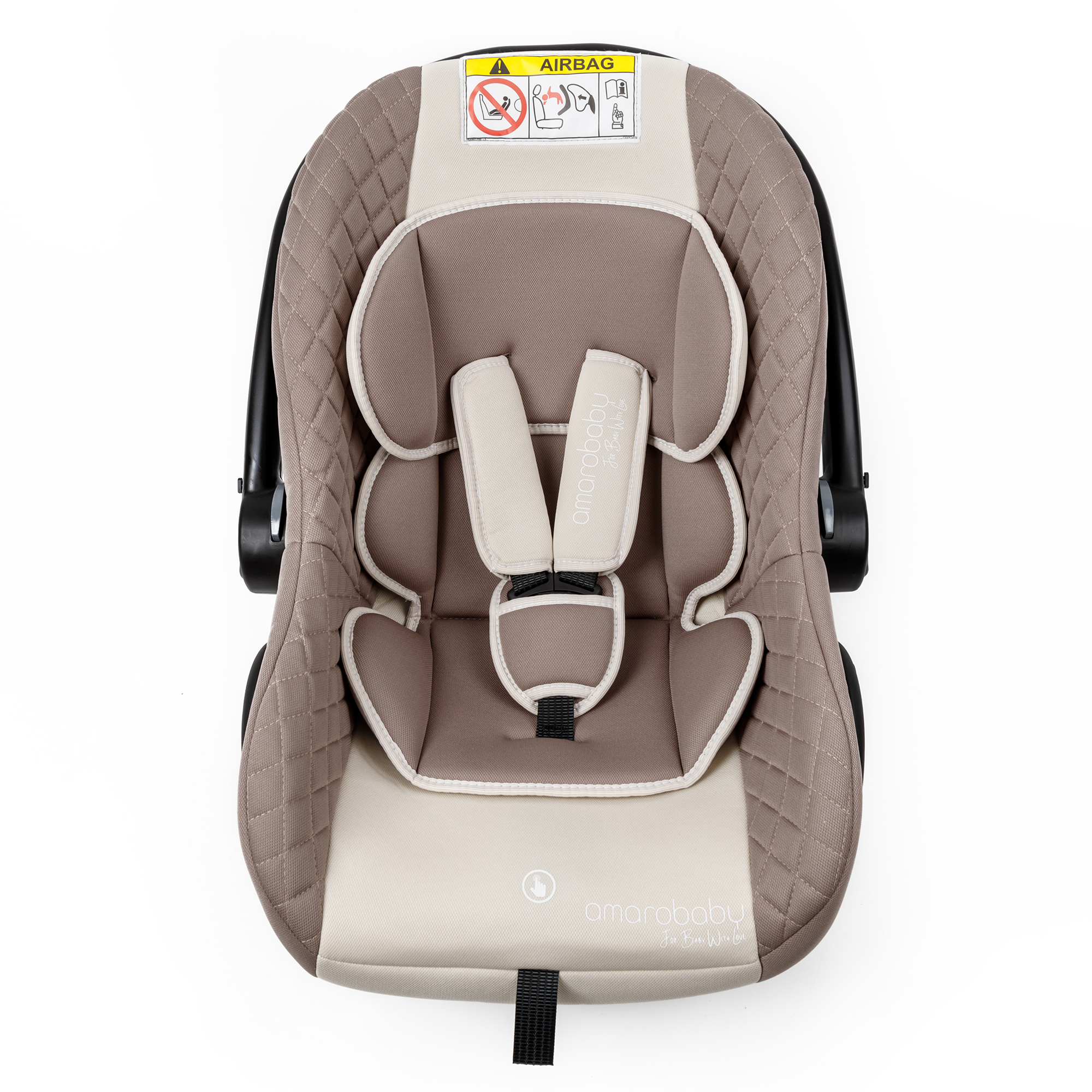 Автокресло Amarobaby Baby comfort группа 0+ Бежевый - фото 14