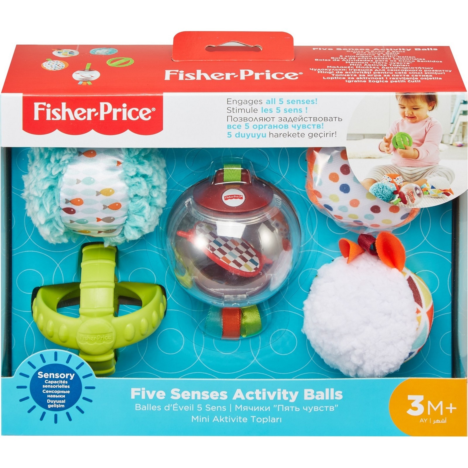 Набор для развития моторики Fisher Price Мячики 5шт FXC32 купить по цене  799 ₽ в интернет-магазине Детский мир