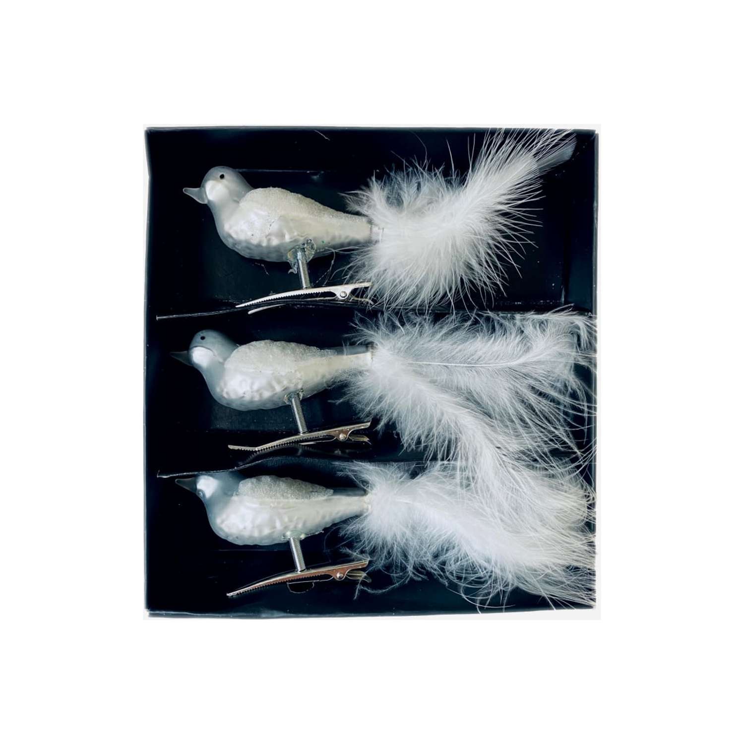 Набор елочных украшений Магия праздника Птички серебро - фото 1