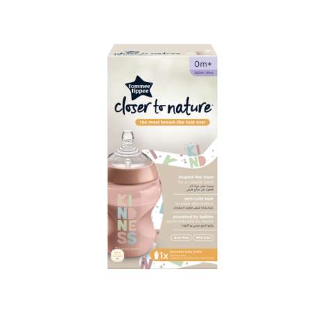 Бутылочка Tommee tippee для кормления Closer to nature 260 мл. розовый 0+