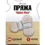 Пряжа YarnArt Alpine Maxi полушерстяная 250 г 105 м 665 суровый 2 мотка