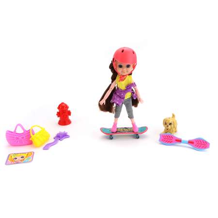 Кукла ND PLAY Нина на прогулке с аксессуарами скейт