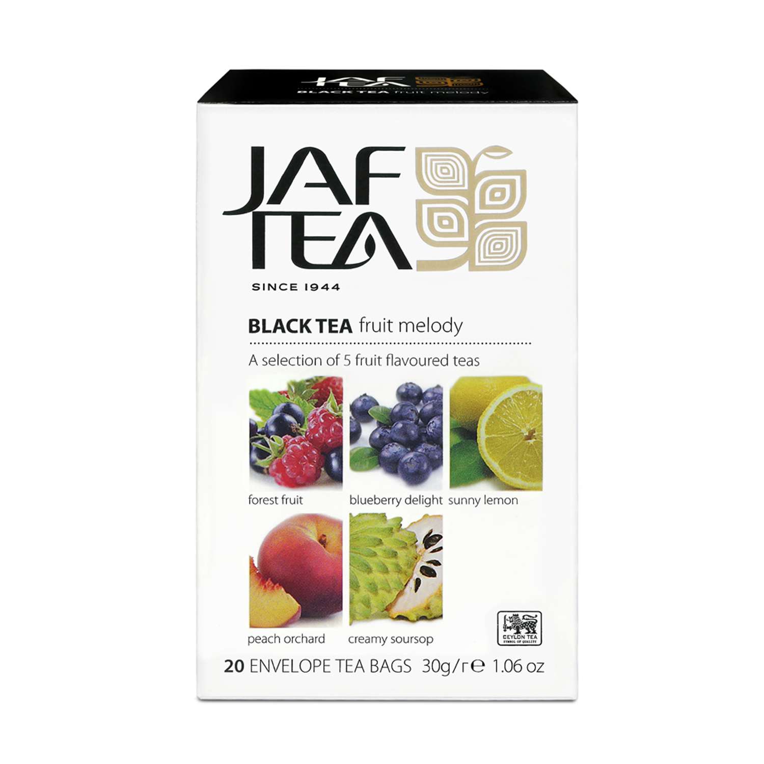 Чай чёрный JAF TEA Fruit Melody 20 пакетиков в конвертиках Ассорти 5 видов - фото 1