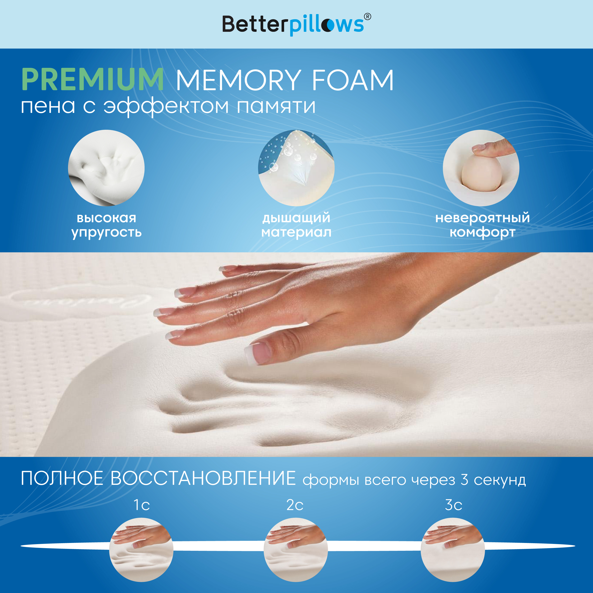 Подушка ортопедическая Betterpillows Healthy sleep L - фото 3